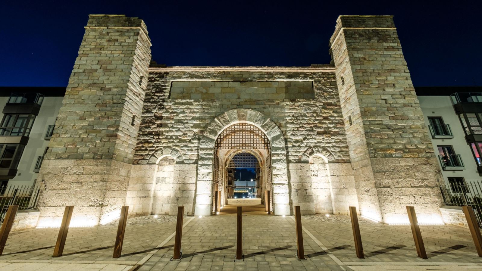  Bristol Gaol Gate at Wapping Wharf at night CREDIT Jon Craig Photos